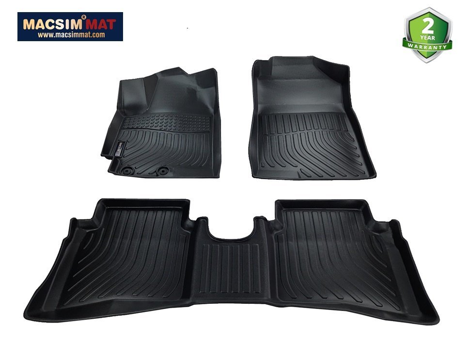 Thảm lót sàn xe ô tô Hyundai Accent 2017- nay Nhãn hiệu Macsim chất liệu nhựa TPE cao cấp màu đen