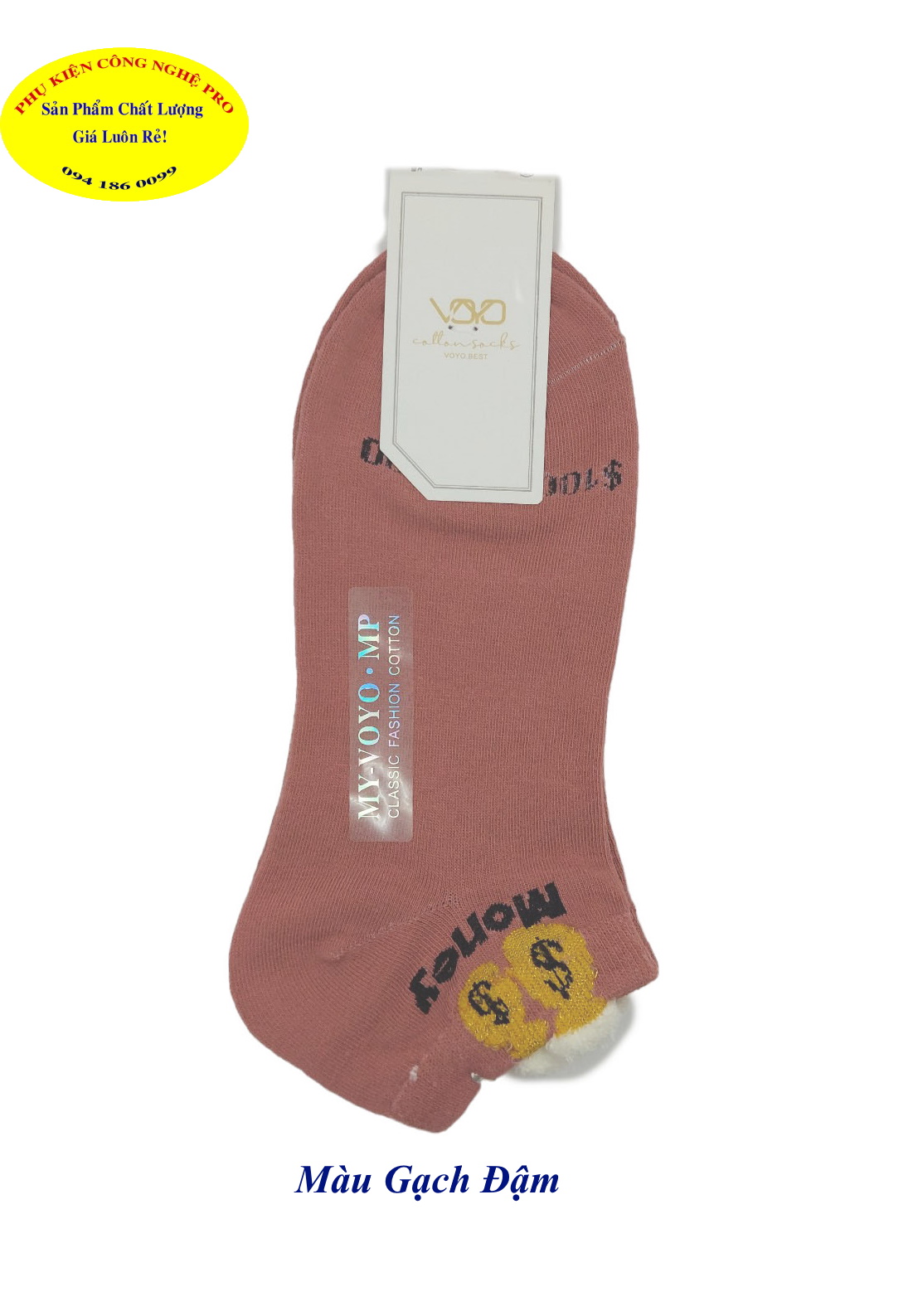 Tất Vớ nữ Kiểu cổ thấp Voyo Cotton Socks Voyo.best In hình bất kỳ Chất liệu thun cotton co giãn, Bảo vệ đôi chân