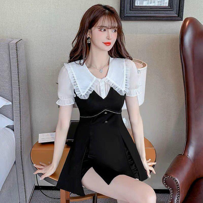SÉT BỘ SHORT CỔ SEN PHỐI VOAN