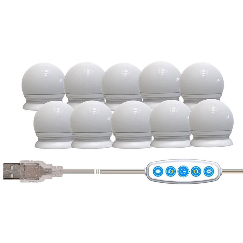 Chuỗi dây đèn led gương trang điểm 10 bóng 5 màu điều chỉnh