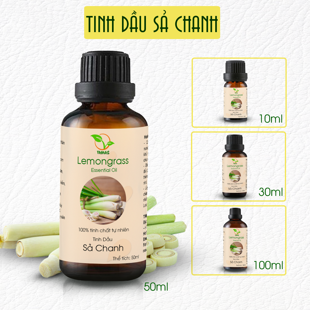 Tinh dầu sả chanh nguyên chất TAMAS chai 50ml. tinh dầu xông phòng, làm thơm phòng, khử mùi, khử khuẩn, thư giãn, có kiểm định chất lượng, an toàn cho người sử dụng