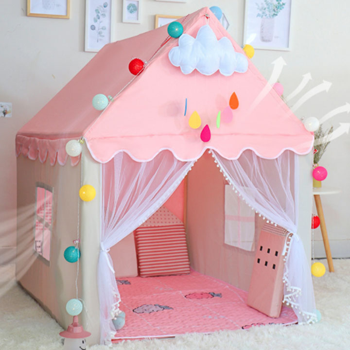 LỀU CÔNG CHÚA HOÀNG TỬ HÌNH NGÔI NHÀ SIZE LỚN 120x90x135cm Hàng Chính Hãng