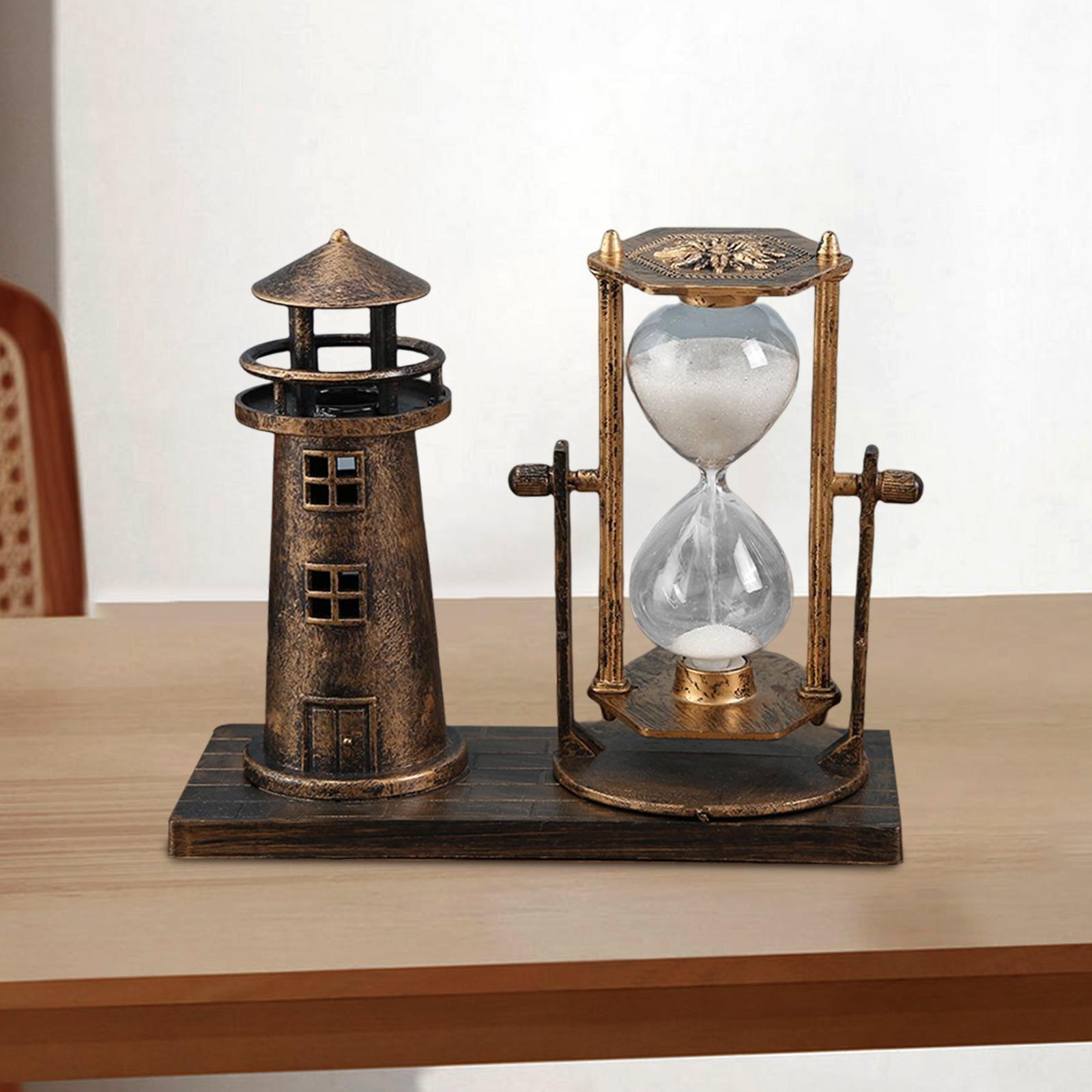 European Retro Style Lighthouse Hourglass Sand Timer for Desk New Year Gift