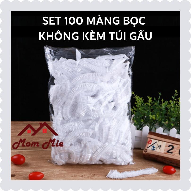 Set 100 màng bọc thực phẩm có thun co giãn tái sử dụng, tiện lợi, đa năng - J222