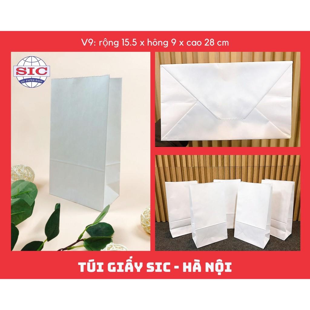 100 CHIẾC TÚI GIẤY KRAFT V9: 15.5x9x28 KHÔNG QUAI ( ẢNH THẬT)