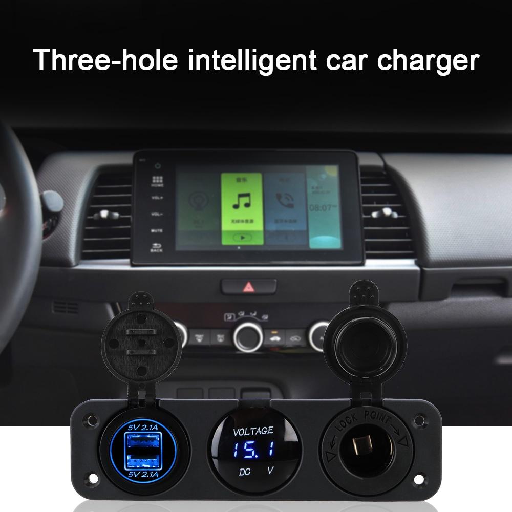Củ sạc nhanh điện thoại cổng USB kép 4.2A 12/24V có thể tháo rời cho xe hơi xe máy/xe tải