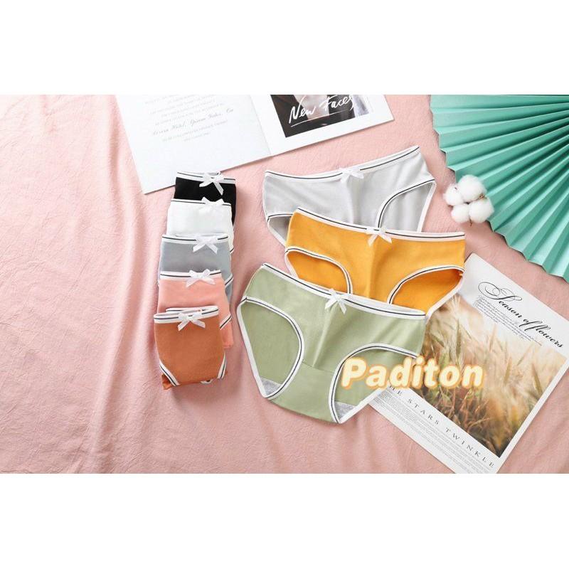 QUẦN LÓT COTTON CẠP ĐEN TRẮNG ĐÍNh NƠ SIêU XInh
