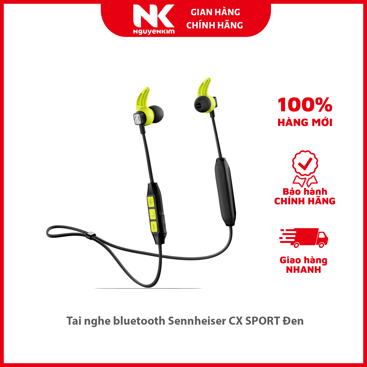 Tai nghe bluetooth Sennheiser CX SPORT Đen - Hàng Chính Hãng