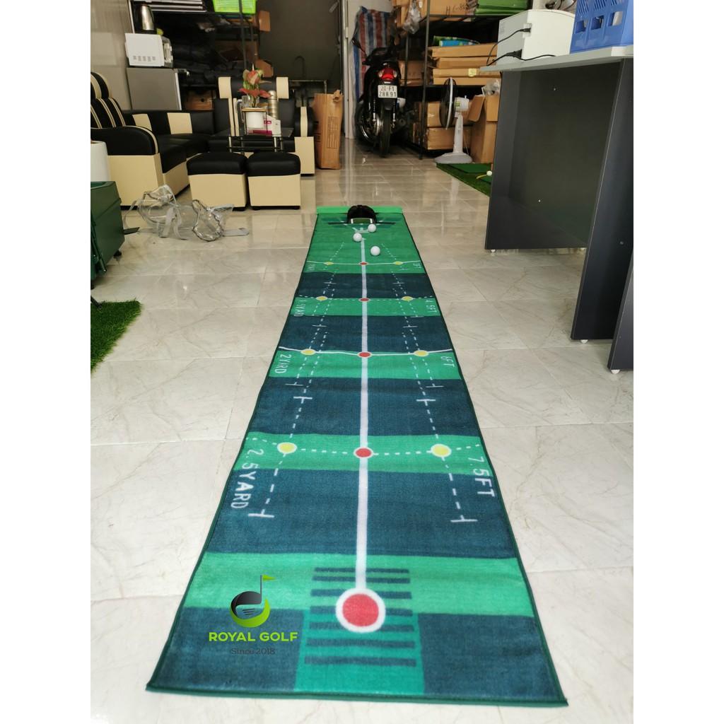 Combo thảm putt cao cấp TL018 + máy trả bóng chạy bằng pin