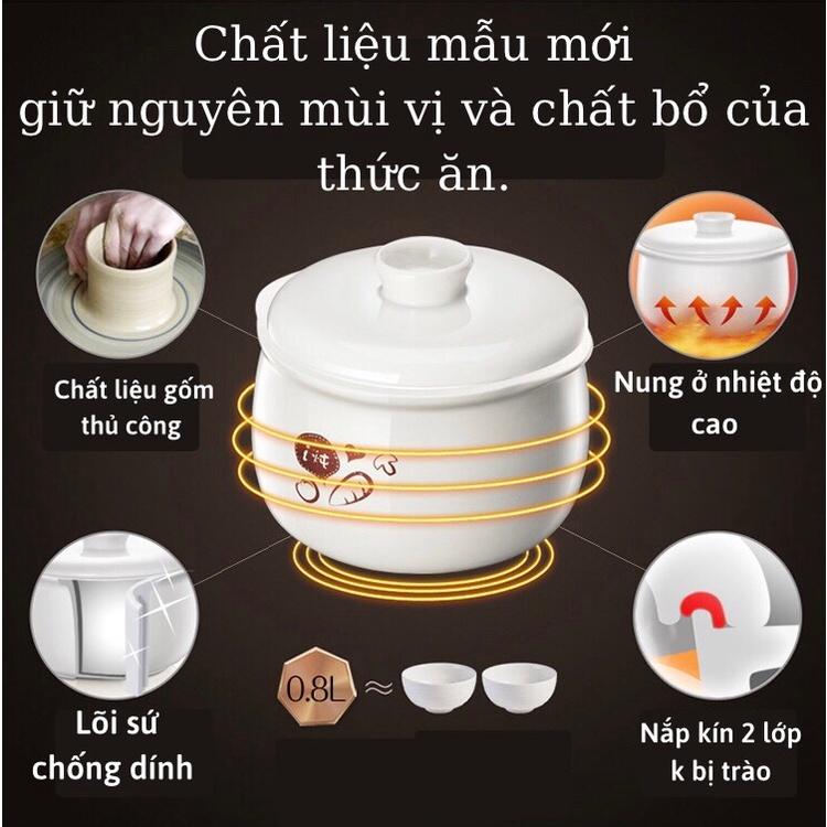 Nồi chưng yến,tiềm, nấu cháo, hầm,soup đa năng bằng điện 0.7L- Nồi.chưng yến