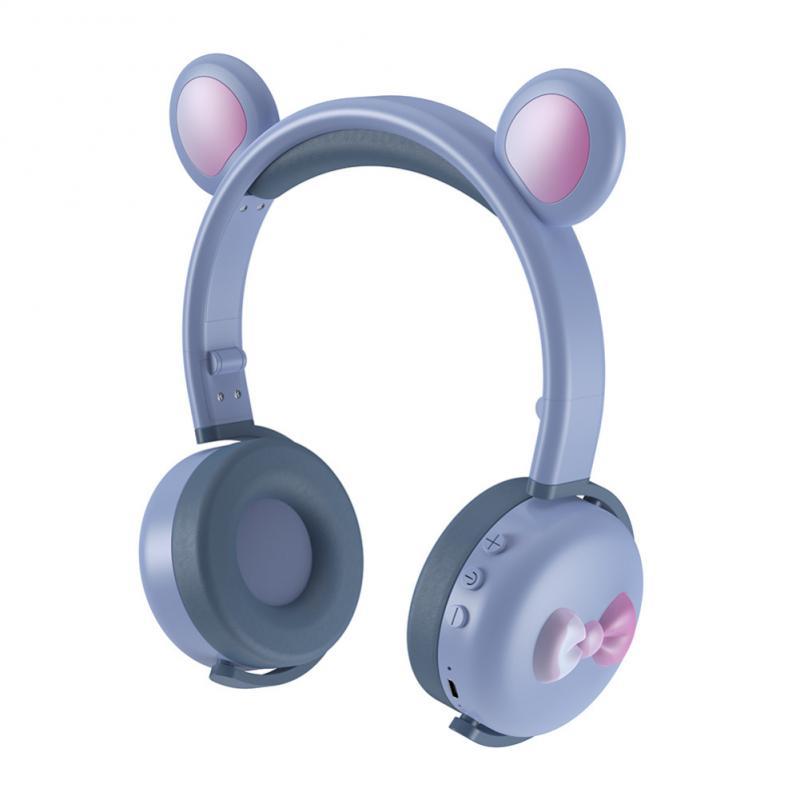 Tai Nghe Tai Mèo Tai Nghe Tai Nghe Không Dây Bluetooth-Tương Thích Hoạt Hình Dễ Thương Nhạc Điện Thoại Di Động Máy Tính Tai Nghe Chụp Tai Có Micro