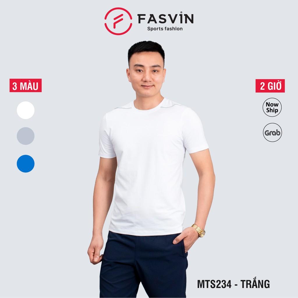 Áo thun nam Fasvin TS20234.HN vải cotton mềm mịn thoáng mát không bai không xù, bền màu