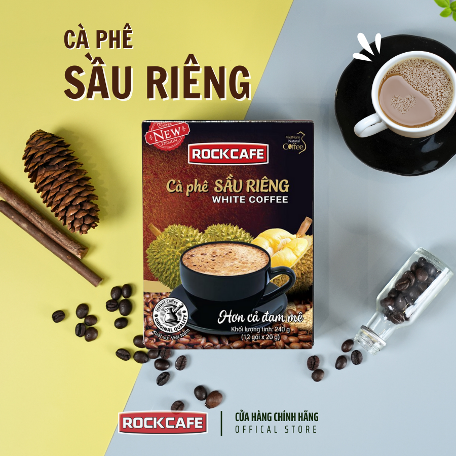 [CB] 2 hộp: Cà phê Dừa + Cà phê Sầu Riêng (Hộp 12 gói x 20 gr)