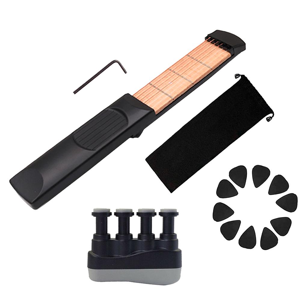 1 Set Right Hand 4 Fret 6 Strings Pocket Guitar Travel Guitar for Beginner Kids Practice Tool