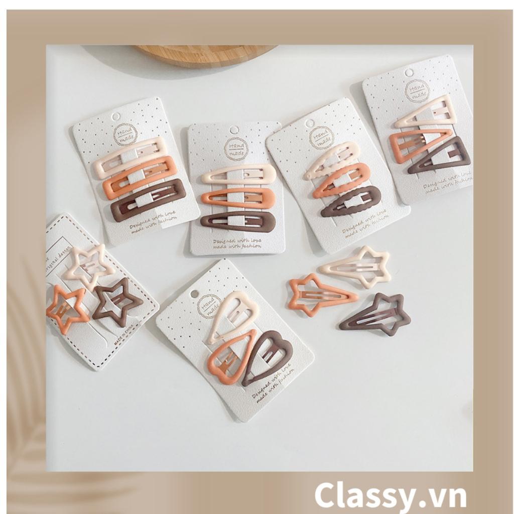 Classy Set 3 kẹp mái màu trung tính, nhiều kiểu dáng PK1620