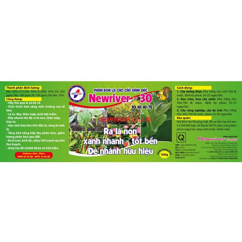PHÂN BÓN NEWRIVER 30-10-10 HŨ 500GR - XANH MỠ LÁ