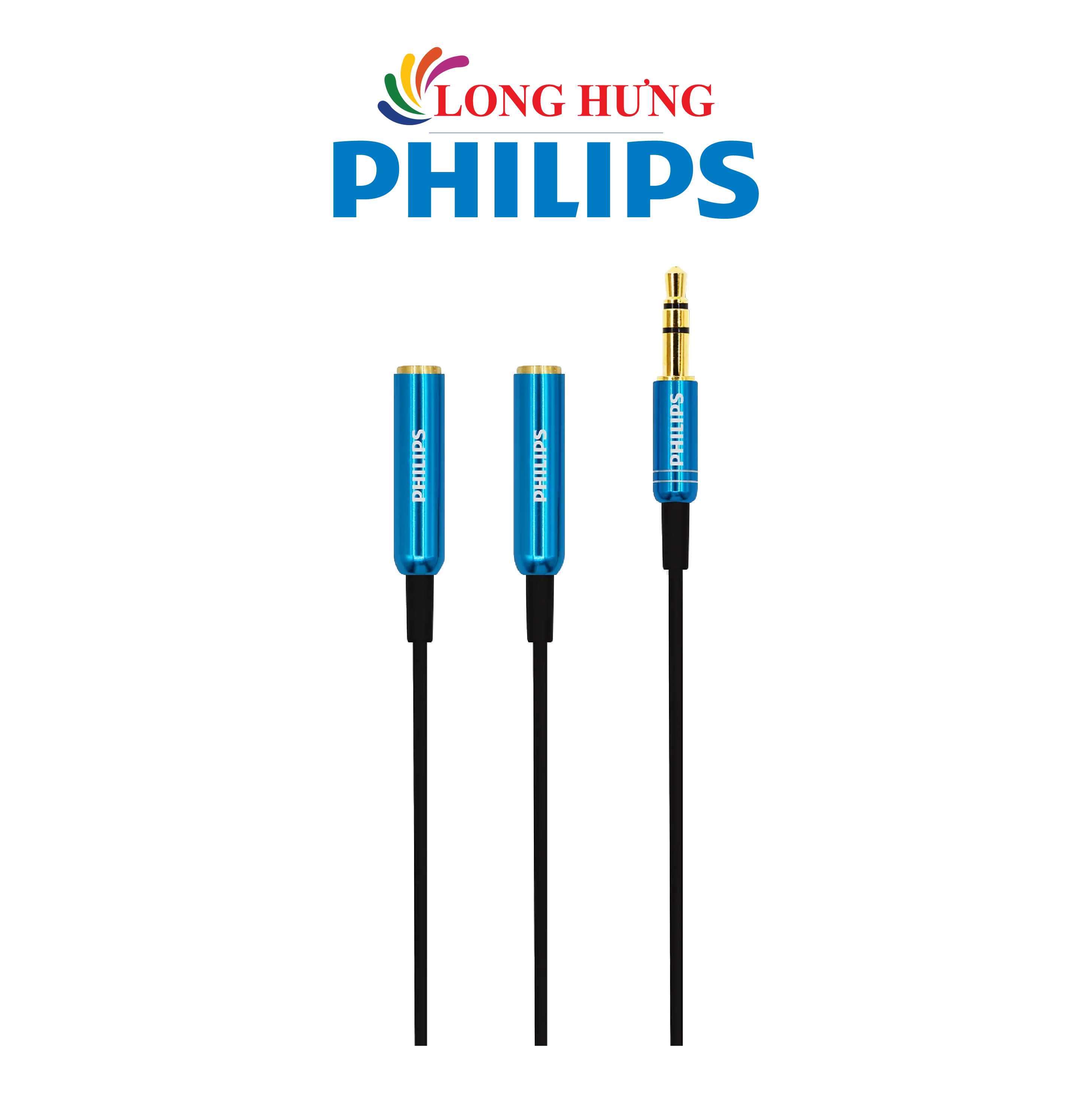 Cáp chuyển AV 3.5mm sang 2 đầu tai nghe Philips Audio Cable SWA7200C - Hàng chính hãng