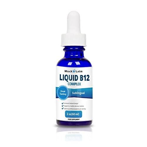 Best Vitamin B Complex Liquid - New Vitamin B12 Sublingual Drops - Advanced Energy Formula with B2 - B9 - B12 - No GMO's - 60 Servings