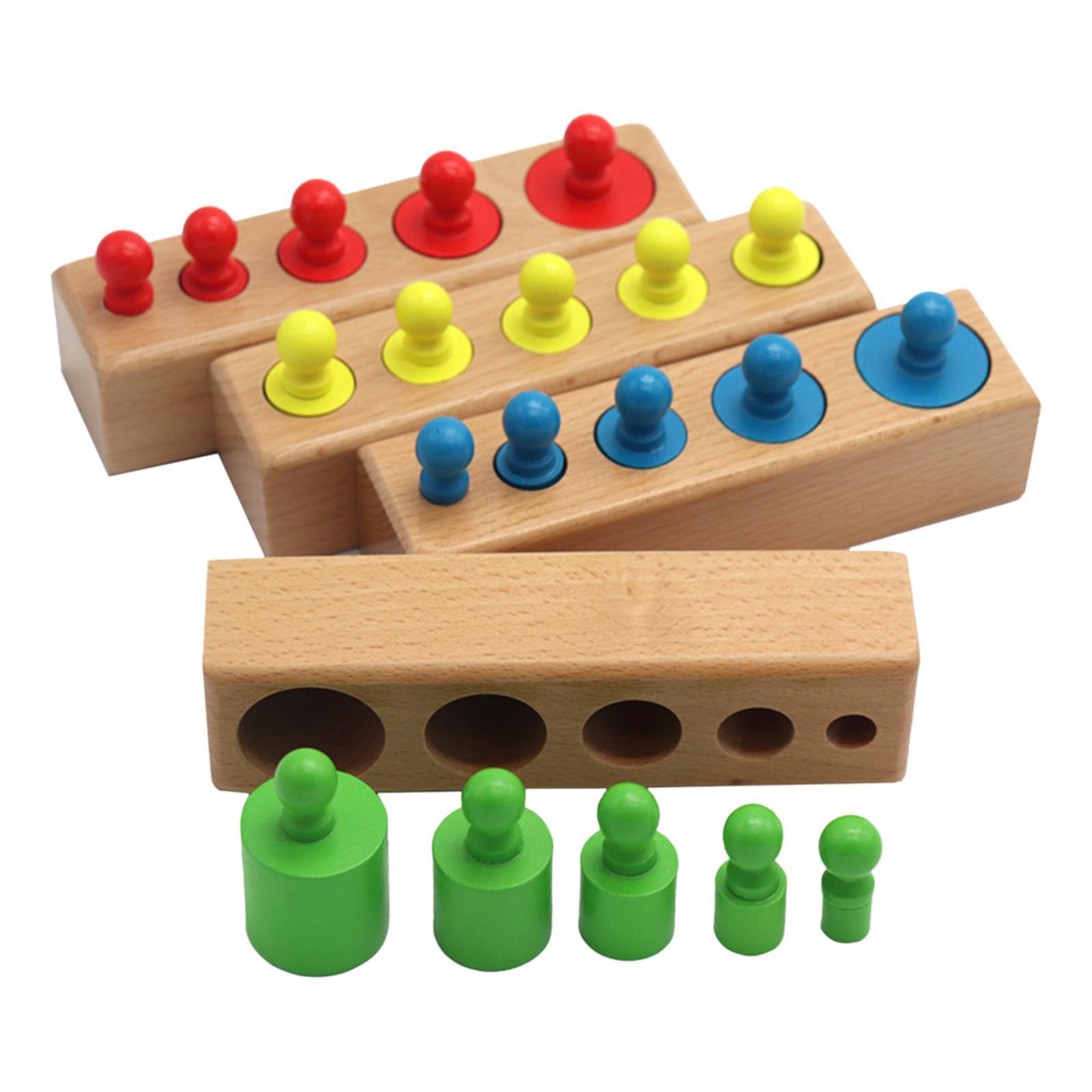 Column Block Toys Educational Wooden Sorter Toy for Kids Color Recognition Board
