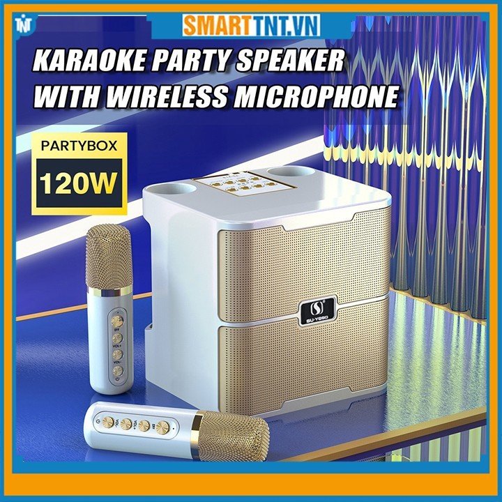 Loa bluetooth karaoke SU-YOSD YS-213 tặng kèm 2 micro không dây