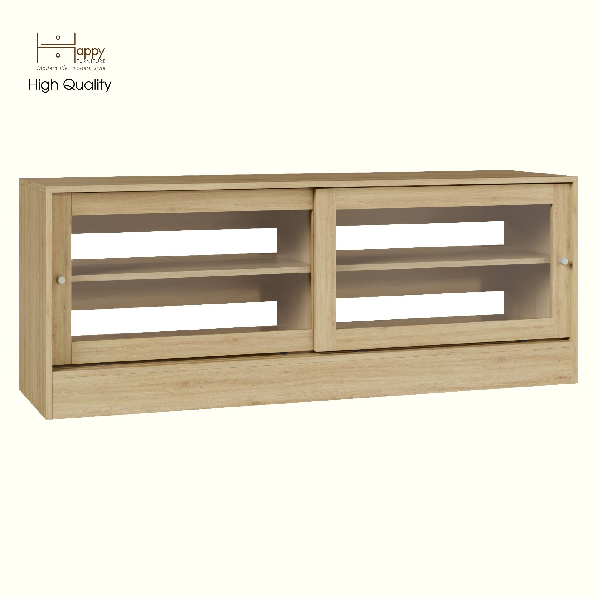 [Happy Home Furniture] SCANDINA, Tủ đựng đồ cửa kính - 2 cánh lùa, 160cm x 45cm x 62cm ( DxRxC), TCL_028