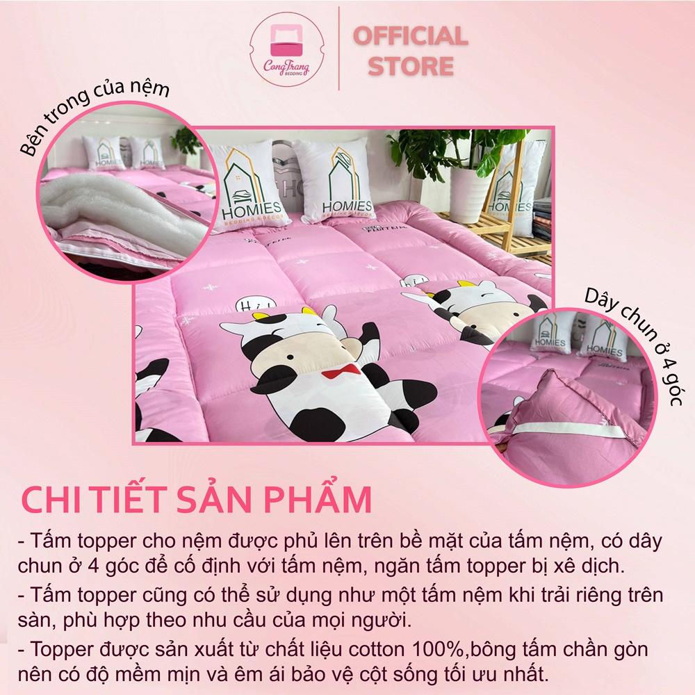 Nệm Topper Tấm Làm Mềm Đệm Cotton Phong Cách Hàn Quốc Chất Vải Mềm Mại - Đủ Kích Thước