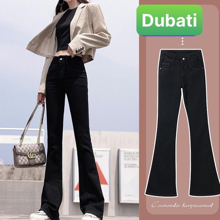 QUẦN JEAN NỮ CHẤT BÒ ỐNG LOE DÁNG DÀI DẬP GÂN LƯNG CAO NÂNG MÔNG DÁNG CAO NGỌC NGÀ HOT TREND MÙA HÈ - DUBATI FASHIO