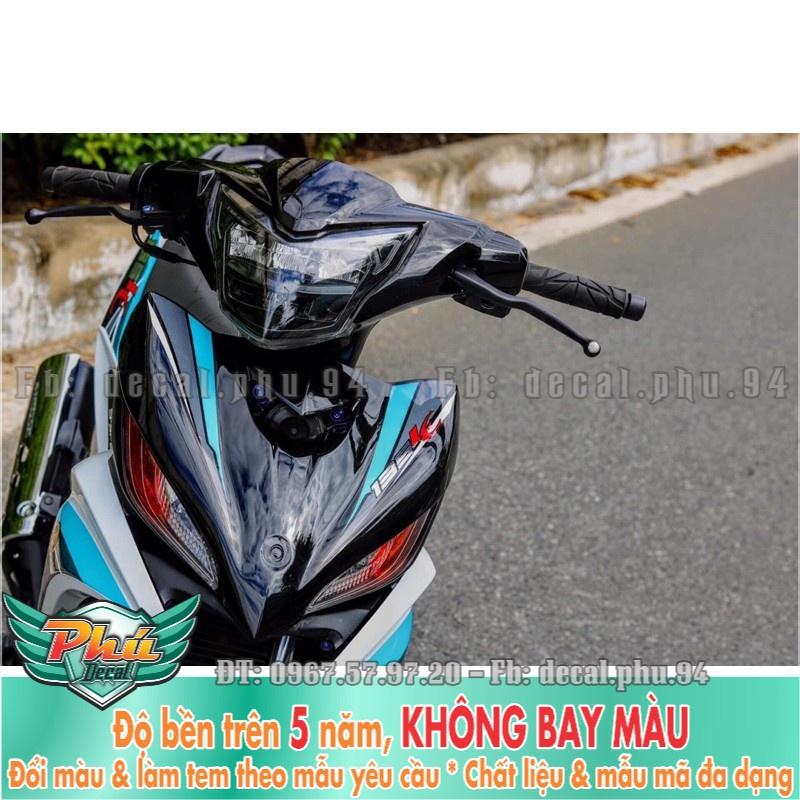 Tem rời rơi Exciter 135 Trắng đen xanh -1