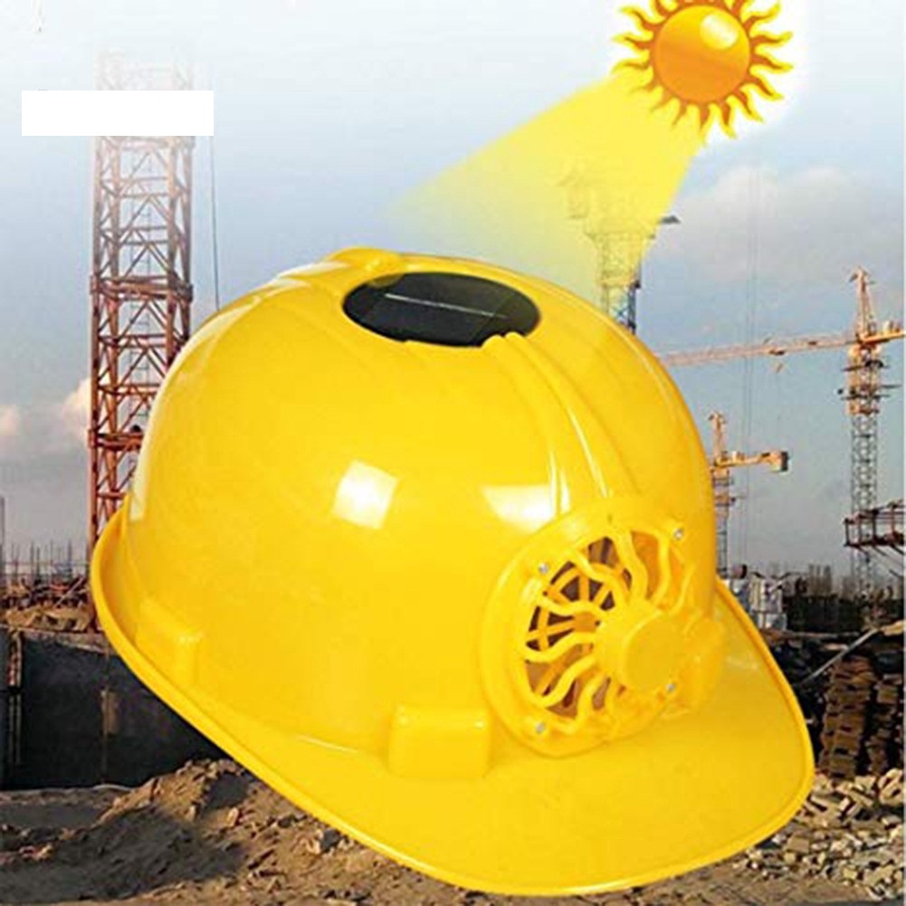 Mũ xây dựng, mũ bảo hộ lao động có quạt làm mát năng lượng mặt trời, mũ bảo hộ công nhân cao câp