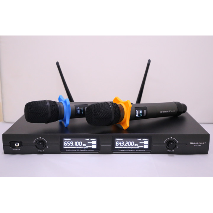 Đầu Thu Karaoke Không Dây Shubole SV-100 + 2 Micro Không Dây UHF Chính Hãng