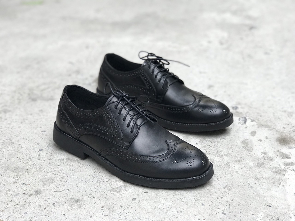 Giày Tây nam da bò công sở cao cấp Derby Wingtip