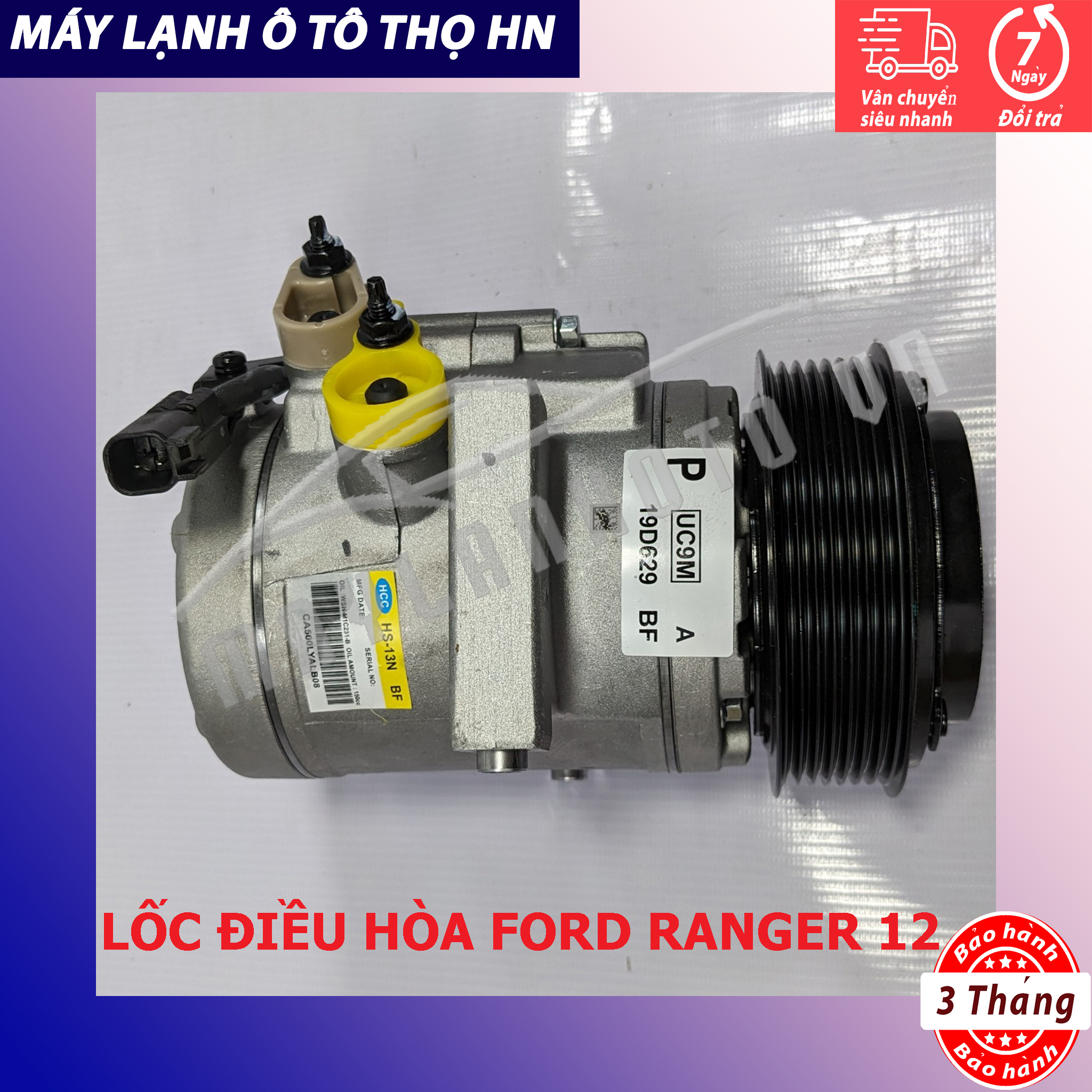 Lốc điều hòa (block,máy nén) Mazda BT50-Ford Ranger 2012 Ấn Độ / Hàn Quốc (hàng chính hãng nhập khẩu trực tiếp)