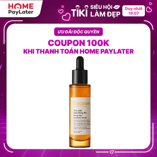 Tinh chất nghệ Hưng Yên 10% Vitamin C cocoon 30ml (turmeric serum) thuần chay