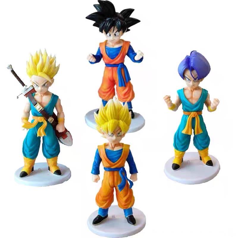 Mô Hình Dragon Ball Trunks Sun Wutian Wukong Yamu Tea Tea Godu làm bằng tay trang trí để bàn