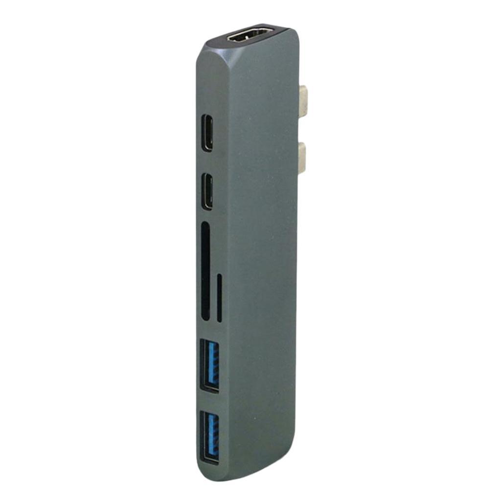 7 in 1 USB-C Type C HD Output 4K HDMI USB 3.0 Adapter HUB For MacBook Pro