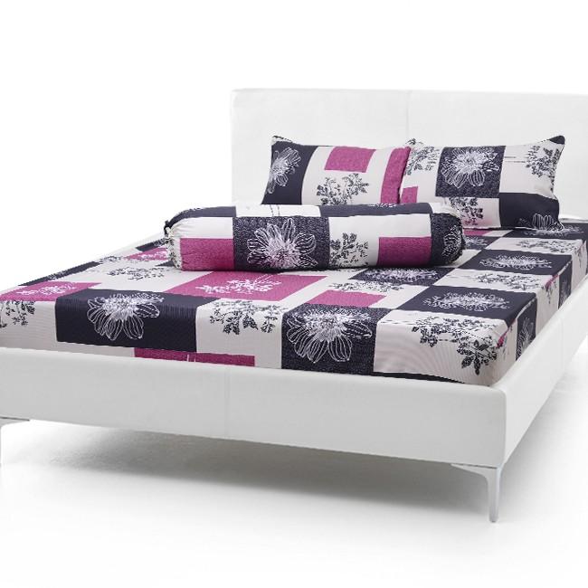 Bộ Drap Cotton Vải Thắng Lợi Áo Gối Chần Gòn lá tím