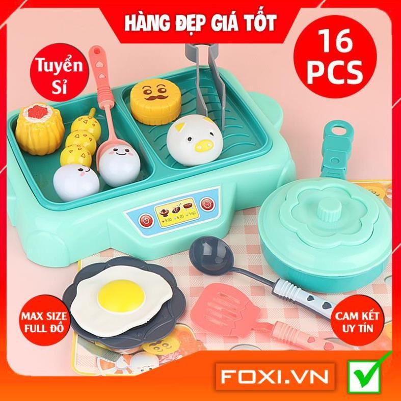 Bộ đồ chơi nấu ăn cao cấp 16 chi tiết dễ thương-Trò chơi nhập vai-Giáo dục hướng nghiệp cho bé