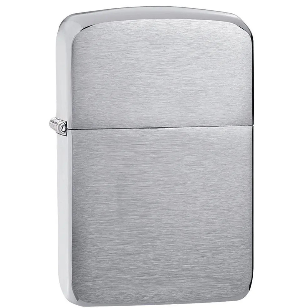 Bật lửa Zippo 1941 Replica Brushed Chrome - Bản Tái Bản Thập Niên 40 Vỏ Đồng Mạ Chrome Xước, Chính Hãng Mỹ, Bản Lề 4 Chấu