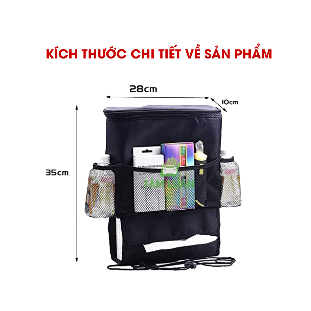 Túi treo đồ sau ghế ô tô Tâm Luân có lớp cách nhiệt, khoang đồ rộng, chất liệu vải vinylon TÂM LUÂN Chổi lau tẩm dầu - Hàng chính hãng