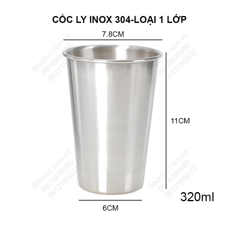 CỐC LY UỐNG NƯỚC BẰNG INOX 304 LOẠI 1 LỚP