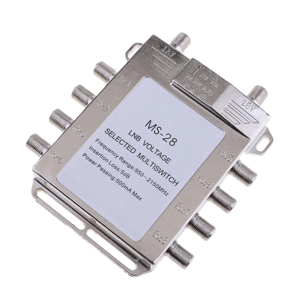 Satellite Switch Max 8 Output Multi Video Path Multi Switch JS-MS28 Silver