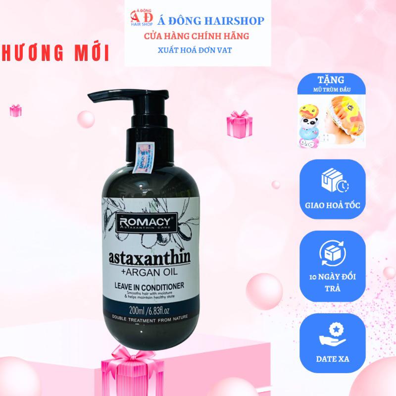[+Tặng mũ trùm] KEM XẢ KHÔ ROMACY ASTAXANTHIN ARGAN OIL GIỮ NẾP SUÔN MƯỢT 200ml