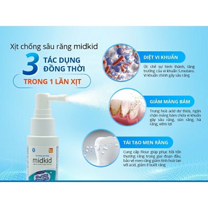 Xịt chống sâu răng Midkid 30ml