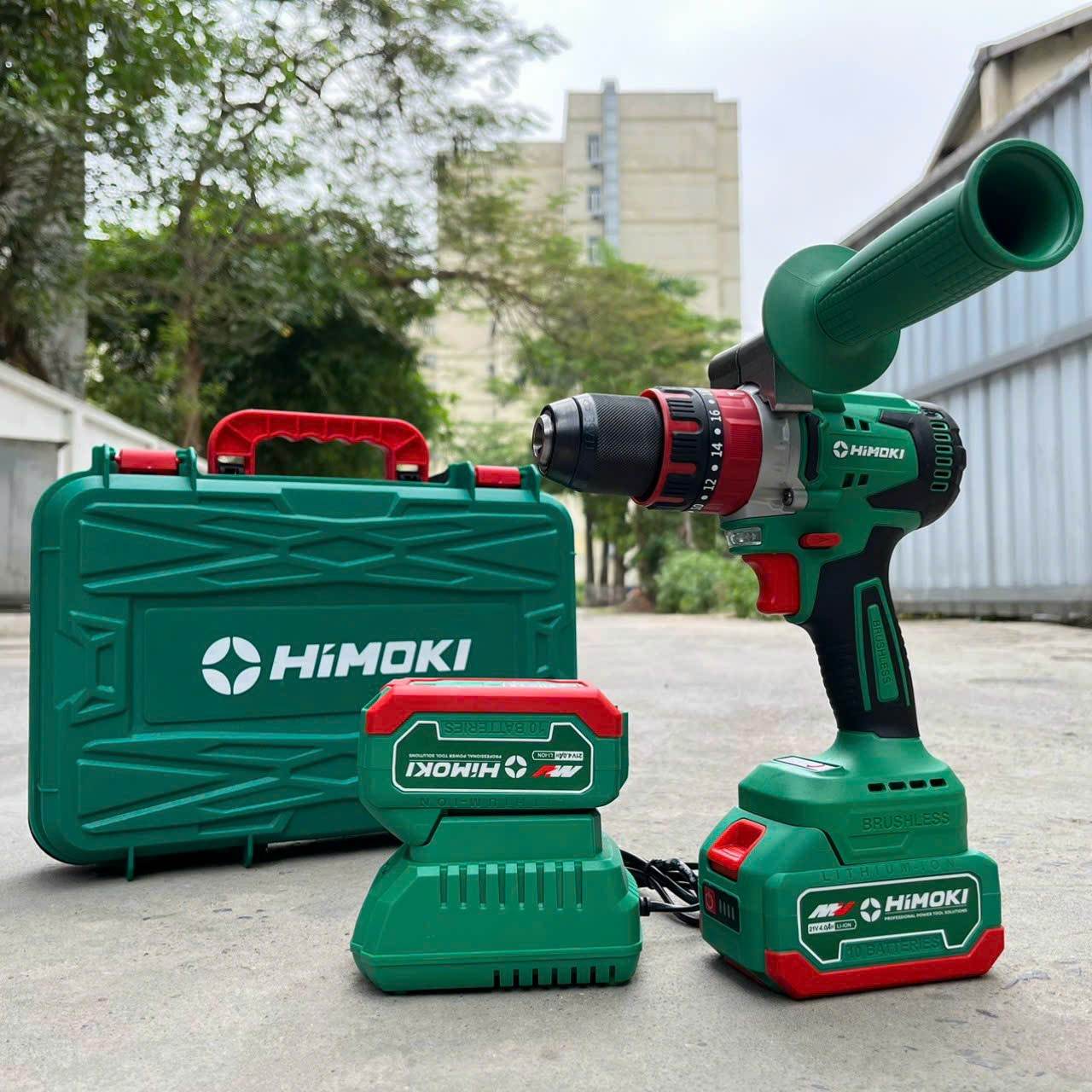 HÀNG CAO CẤP - Máy khoan từ HIMOKI AUTO LOCK 3 chức năng , có búa , sử dụng động cơ không chổi than -Siêu khỏe - HÀNG CHÍNH HÃG