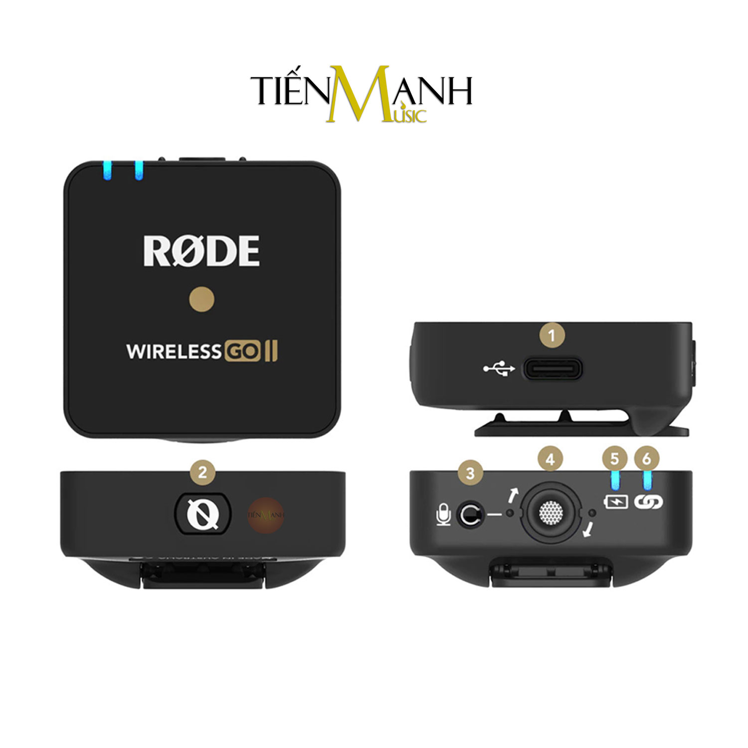 Micro Rode Wireless Go 2 - Bộ 2 Phát 1 Thu, Mic Thu Âm Livestream, Phỏng vấn ngoài trời Microphone Go2 Không dây Go II Hàng Chính Hãng - Kèm Móng Gẩy DreamMaker