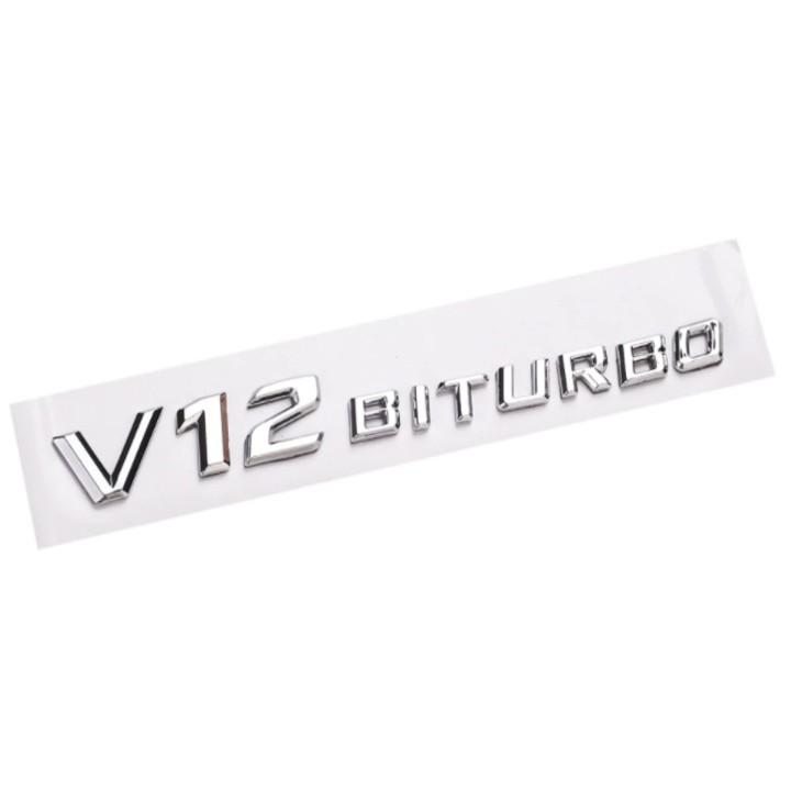 Decal tem chữ V12 Biturbo dán hông xe Mercedes (Chất liệu nhựa ABS cao cấp)