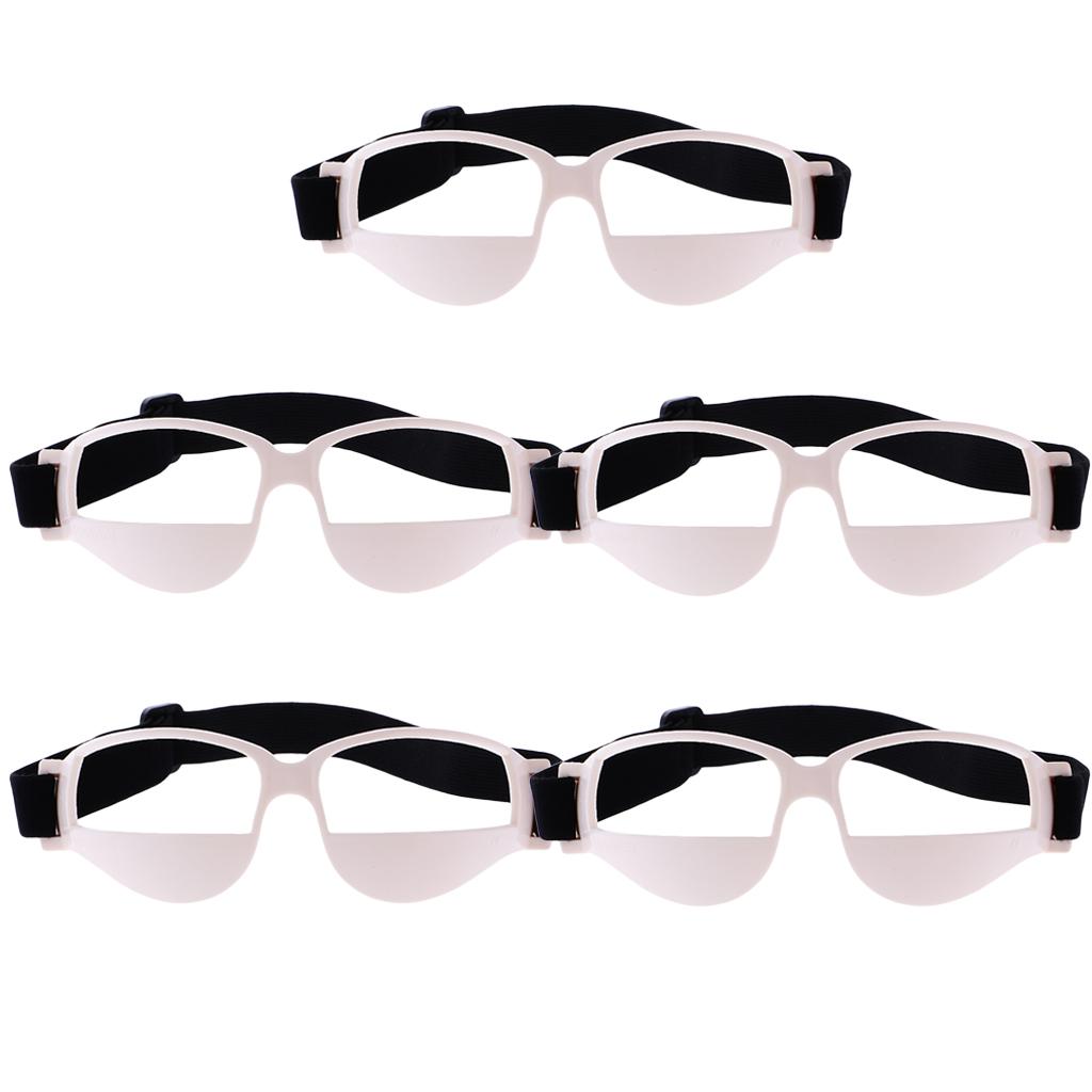 10-Piece Anti Down Basketball Dribble Goggles Sports Eyewear Frame Training Aid - White