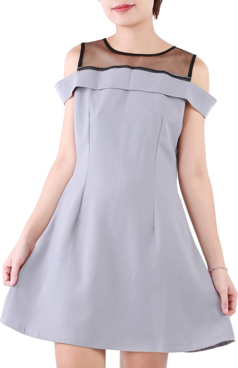 Đầm Xòe Trễ Vai Phối Lưới NN190601