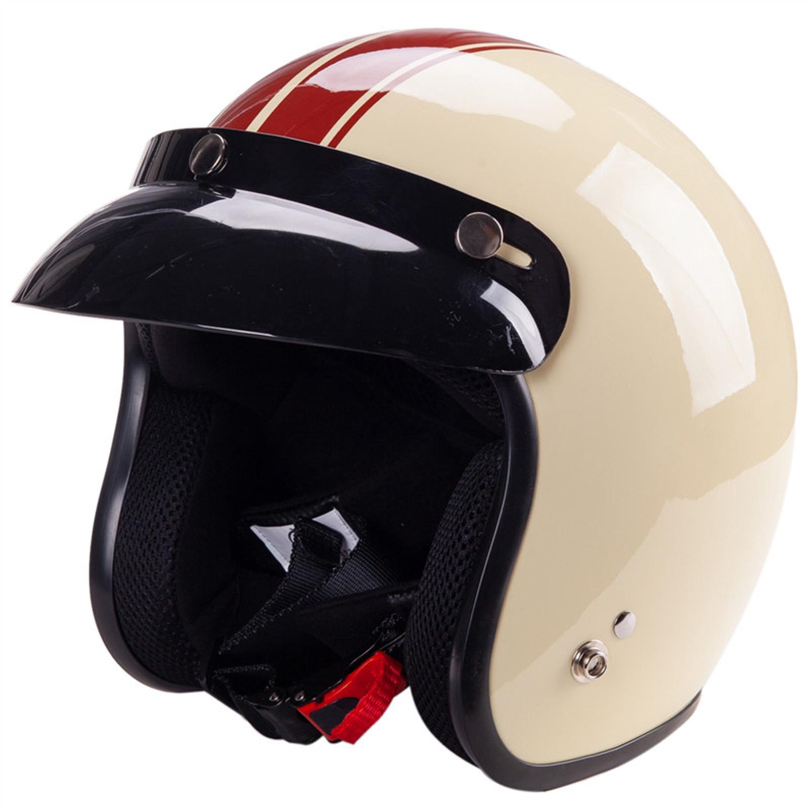 Universal Vintage 3-Snap Motorcycle Helmet Visor Sunshield Protector Shield