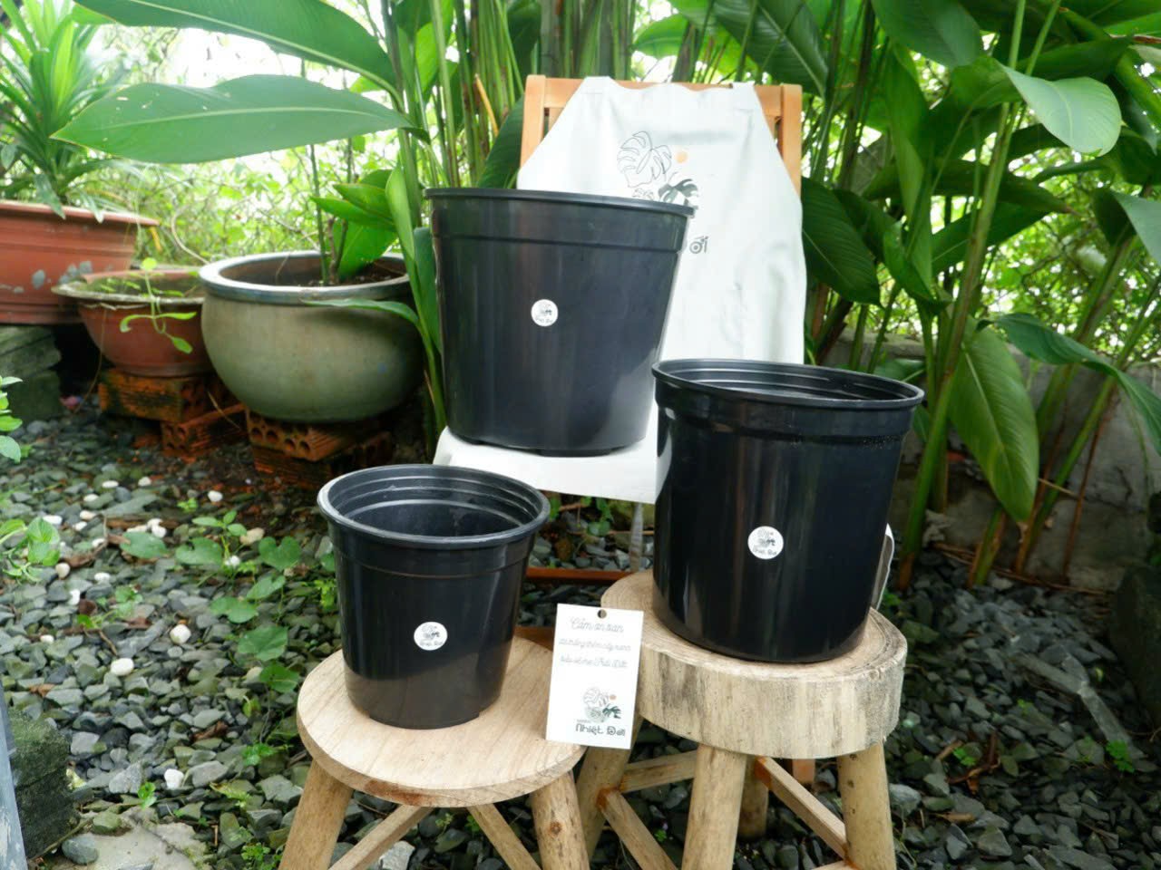 Chậu nhựa đen 14 x 15cm thoát nước tốt, chống bể vỡ, dễ lắp trụ rêu trồng cây